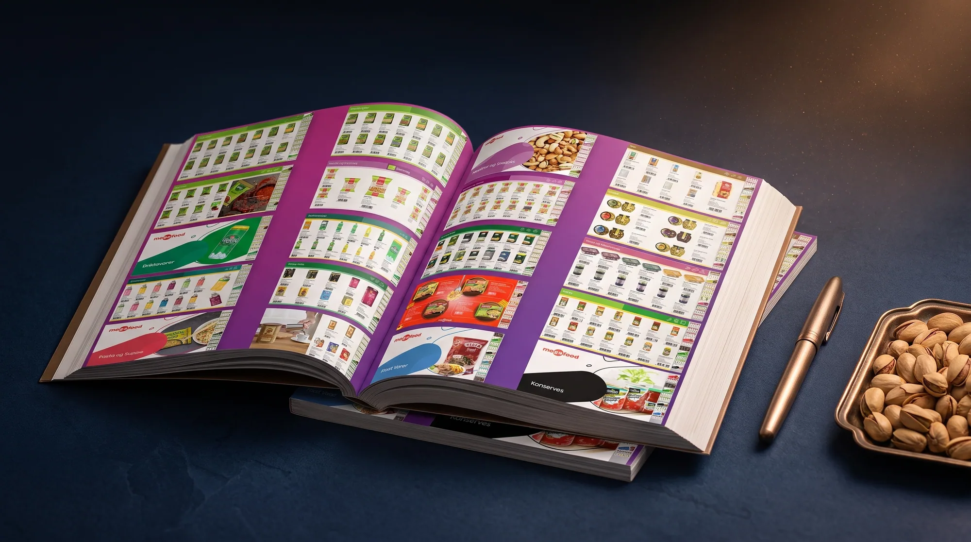 Katalog med 1.200 produkter · AI-assisteret præsentationsvisual