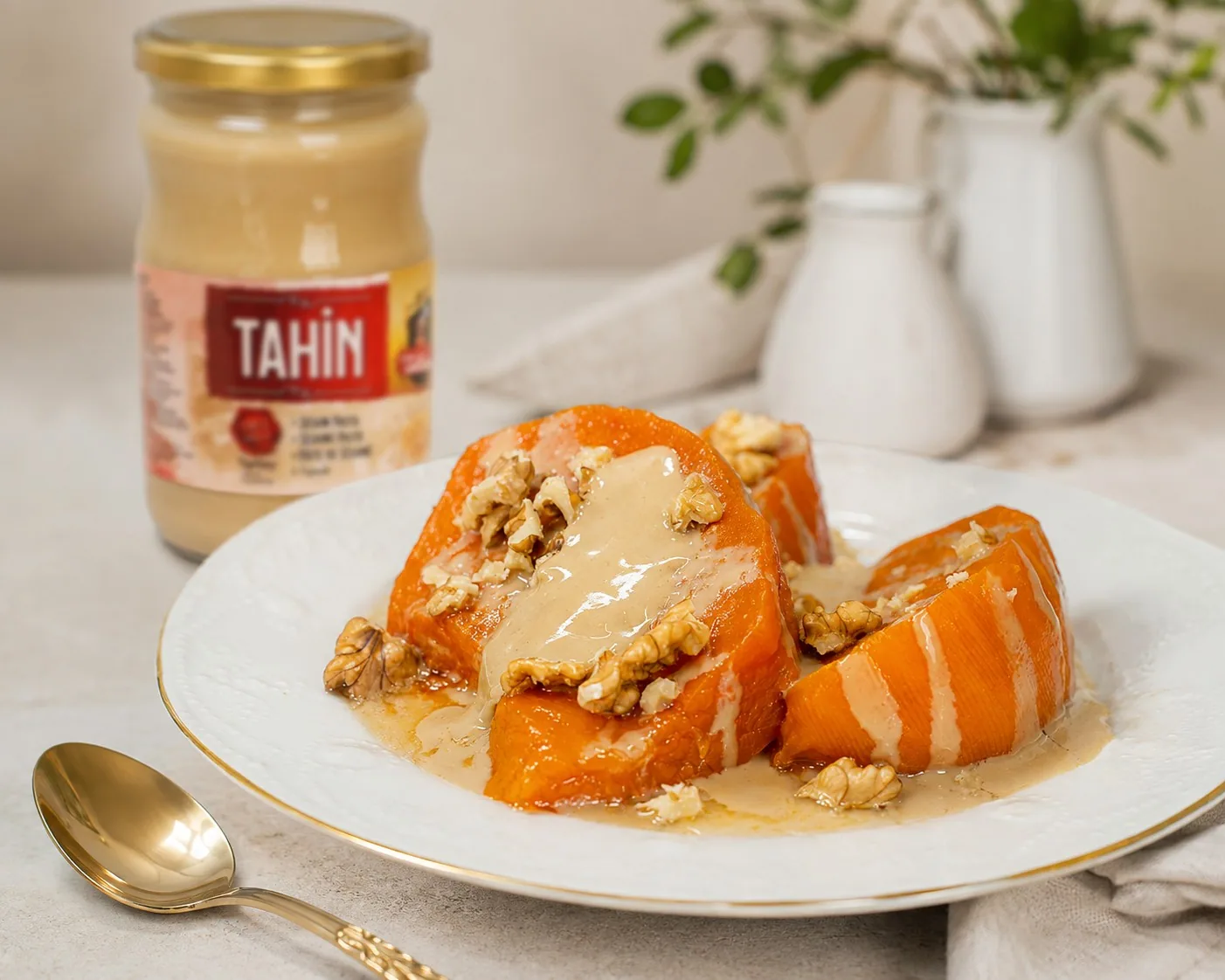 Kanderad pumpa och tahini